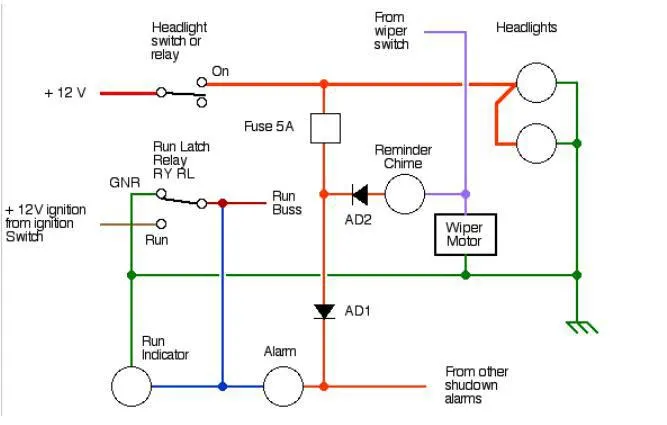 Schemat obwodu budzika z układem LM8560