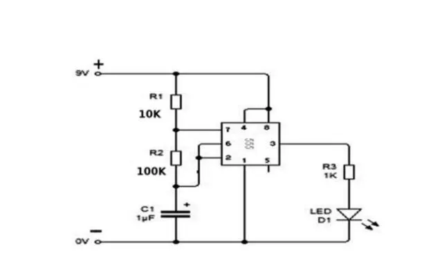 Schemat obwodu flashera