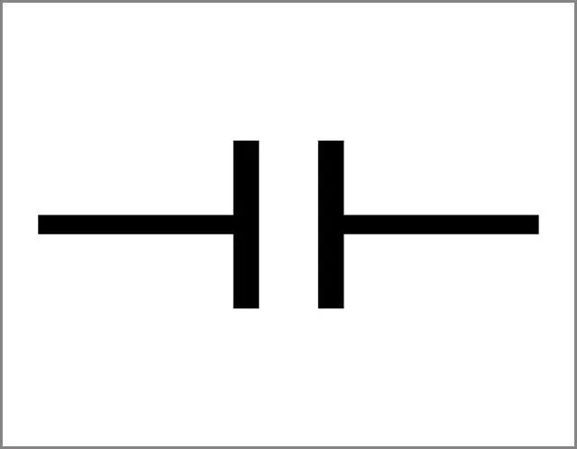 Symbol obwodu dla kondensatora nienapędzonego