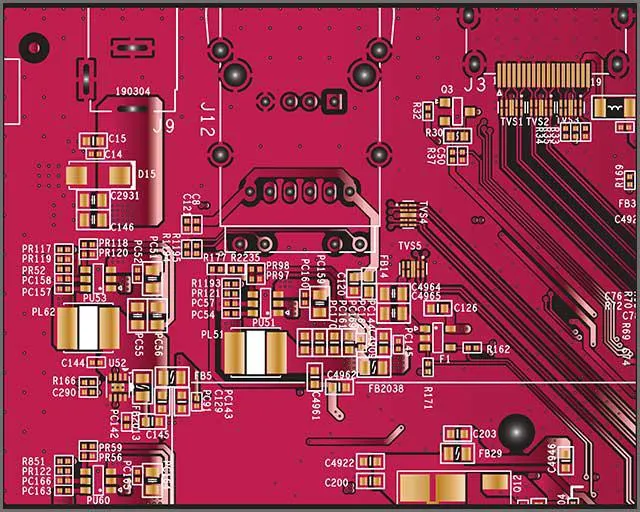 PCB z czerwoną maską lutowniczą