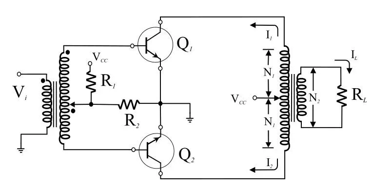 Wzmacniacz Push-Pull sprzężony z transformatorem